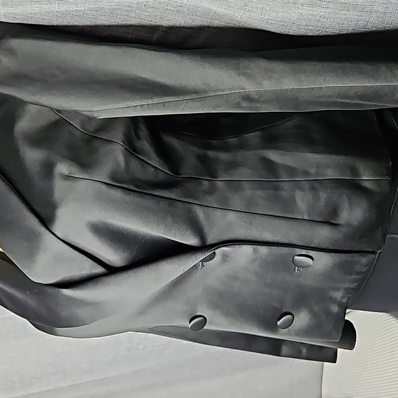 PINK TARTAN DBLE BREASTED CROPPED SATIN LOOK JACKET SIZE 2 - Picture 3 of 9